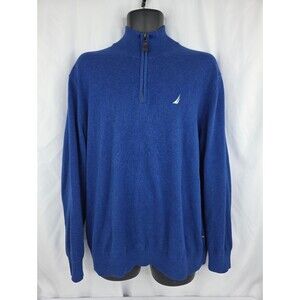 Nautica Men's Navtech Quarter-Zip Sweater Blue Size XL AG-3509